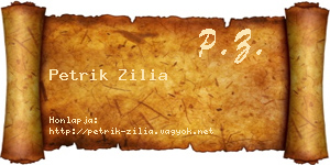 Petrik Zilia névjegykártya